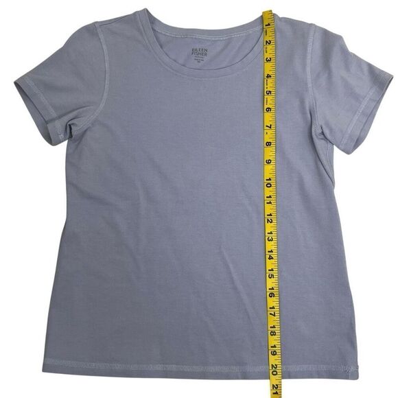 Eileen Fisher Womens Organic Cotton Stretch Short Sleeve T-Shirt Blue Petite P - Picture 15 of 15